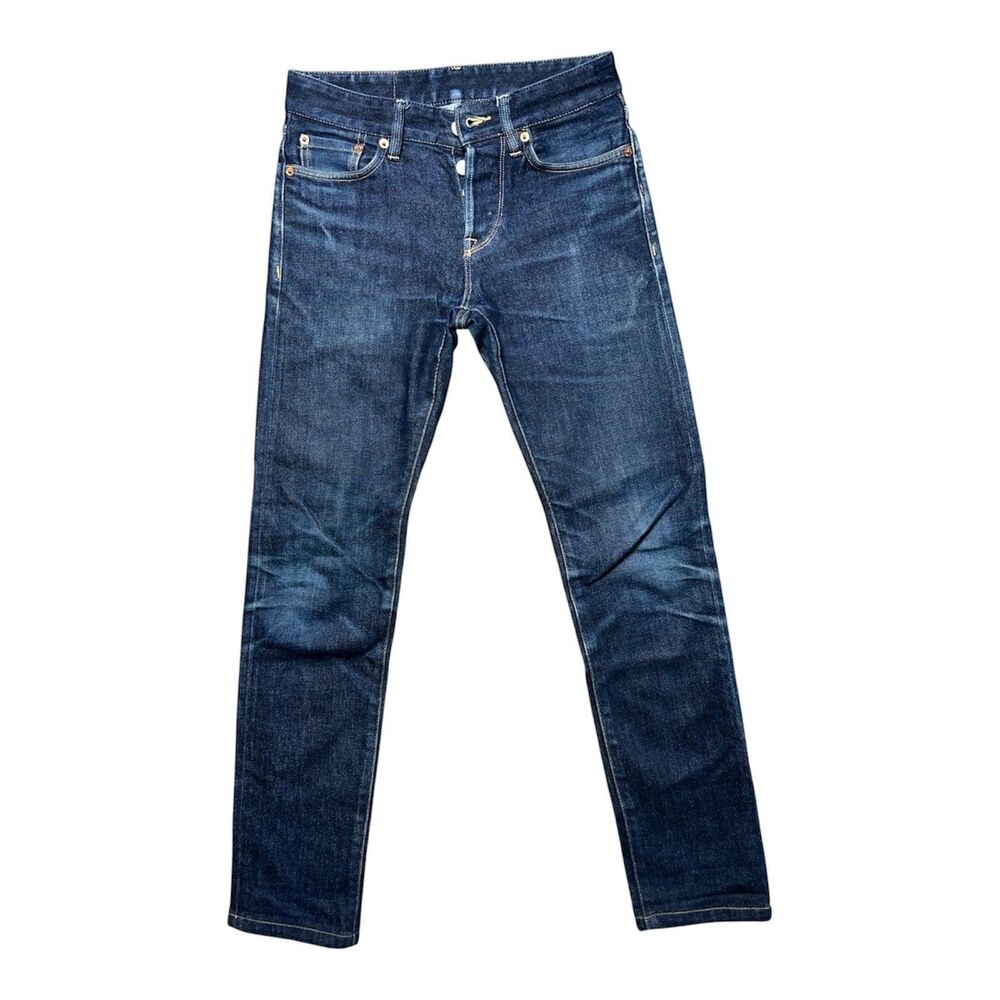 Buck Mason Maverick Slim 14 Oz Denim Jeans Faded Whiskers Dark Wash Men’s 30x29